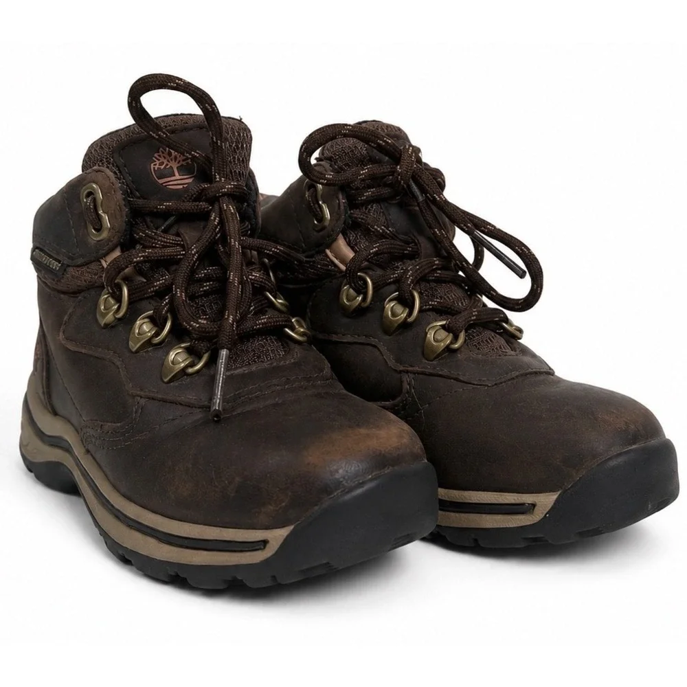 Timberland Shoes Toddler Size 8 8C Waterproof Leather Hiking Boots Lace Up Brown